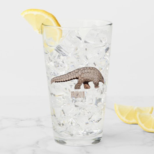 パンゴリン漫画イラストレーション タンブラーグラス (アイス正面)