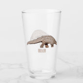 パンゴリン漫画イラストレーション タンブラーグラス (正面)