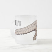 パンゴリン漫画イラストレーション フロストグラスマグカップ (正面左)