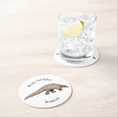 パンゴリン漫画イラストレーション ラウンドペーパーコースター (インサイチュ)