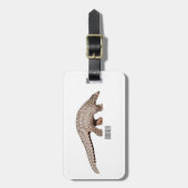 パンゴリン漫画イラストレーション ラゲッジタグ (正面縦)