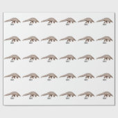 パンゴリン漫画イラストレーション ラッピングペーパー (フラット)