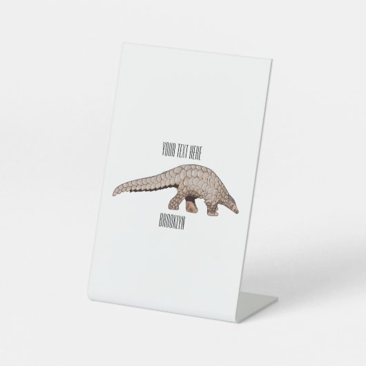 パンゴリン漫画イラストレーション 台座サイン (正面)