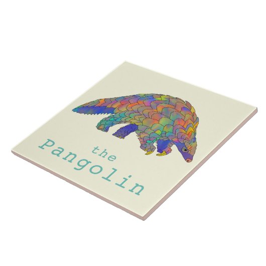 パンゴリン絶滅危惧種動物権利活動 タイル (側面)