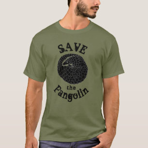 パンゴリン絶滅危惧野生生物モノクローム Tシャツ