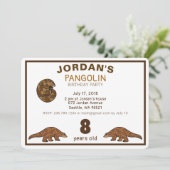 パンゴリン誕生日招待状 案内状 (スタンド正面)