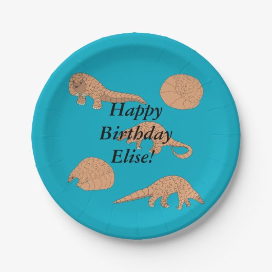 パンゴリン誕生日 ペーパープレート (正面)