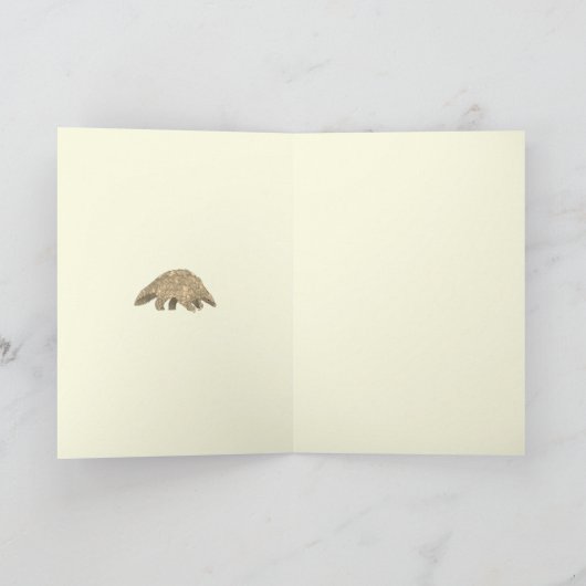 パンゴリン野生生物の絶滅危惧種動物アート カード (内部)