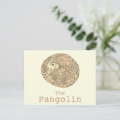 パンゴリン野生生物絶滅危惧種動物芸術 ポストカード (スタンド正面)
