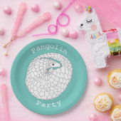 パンゴリン・パーティーが絶滅の危機にある動物活動グリーン ペーパープレート (パーティー)