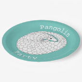 パンゴリン・パーティーが絶滅の危機にある動物活動グリーン ペーパープレート (アングル)