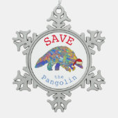 パンゴ救リンズキュートサンタ スノーフレークピューターオーナメント (正面)