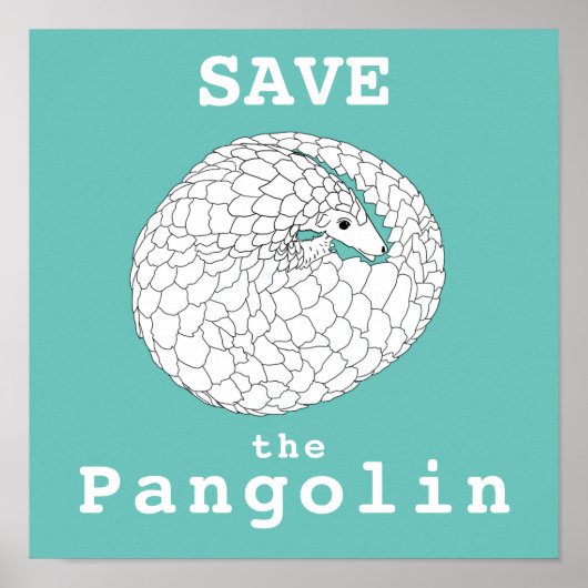 パンゴ救リン絶滅危惧動物の野生動物芸術 ポスター (正面)