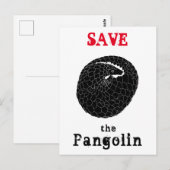 パンゴ救リン絶滅危惧種動物単色動物種 ポストカード (正面/裏面)