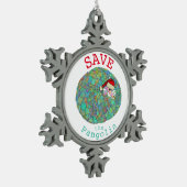 パンゴ救リン類の絶滅危惧動物グリーン スノーフレークピューターオーナメント (左)