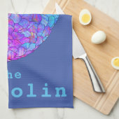 パンゴ救リン類の絶滅危惧動物サイケデリック芸術 キッチンタオル (四つ折り)