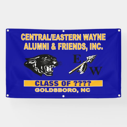 パンサーとトレンドEWブルーバナー 横断幕 (横)