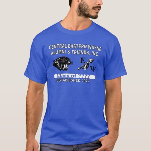 パンサーとトレンドEW深い王室の青 Tシャツ (正面)