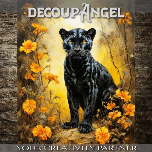 パンサーのフローラオアシス – Decopage - 薄葉紙