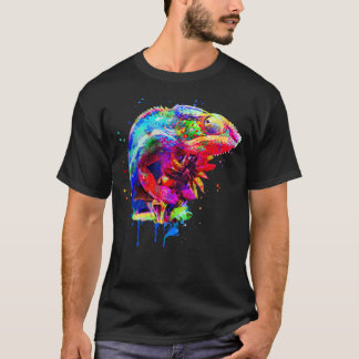 パンサーカメレオンウォーターカラーレインボーカラー Tシャツ