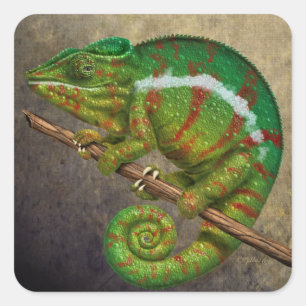 パンサーカメレオンデジ絵画タル スクエアシール
