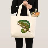 パンサーカメレオンデジ絵画タル ラージトートバッグ (正面(商品))