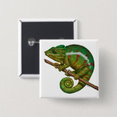 パンサーカメレオンデジ絵画タル 缶バッジ (正面&裏面)