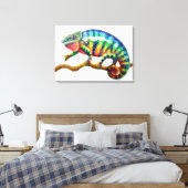 パンサーカメレカラフルオンリザードキャンバスプリント キャンバスプリント (インサイチュ (寝室))