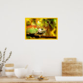 パンサーカラフルカメレオンデジタルアフト ポスター (キッチン)