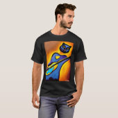 パンサーギター野生動物ミュージシャン捕食猫 Tシャツ (正面フル)