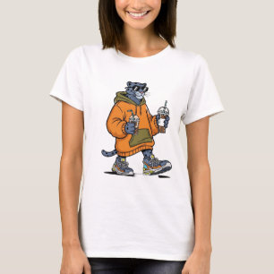 パンサークールグラフィックT型 – バおもしろいブルティーシャツ Tシャツ
