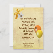 パンサーファーバースデー招待状 招待状 (裏面)