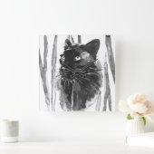 パンサーポートレート スクエア壁時計 (ホーム)