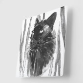 パンサーポートレート スクエア壁時計 (傾斜)