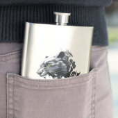 パンサーワイルドアニマル自然イラストレーションアートタトゥー フラスク (インサイチュ)