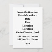 パンサー招待状の力 招待状 (裏面)