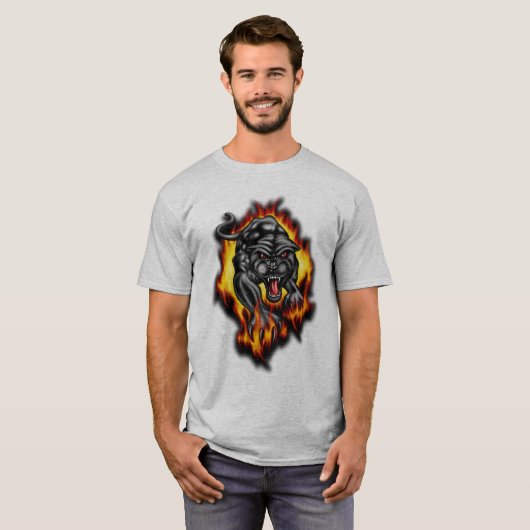 パンサー アニマル タトゥー 炎, Tシャツ (正面フル)