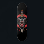 パンサー&日本のソードワイルドジャングル動物の轟音 スケートボード<br><div class="desc">パンサークールイラストレーションを搭載したスケートボードは日本の、スケートボードが大好きな人に素晴らしい贈り物を贈る！</div>