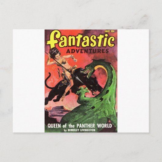 パンサーvs恐竜 ポストカード (正面)