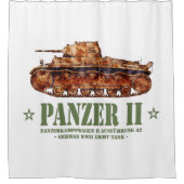 パンザーII A2世界大戦2ドイツ軽戦車WWII シャワーカーテン (正面)