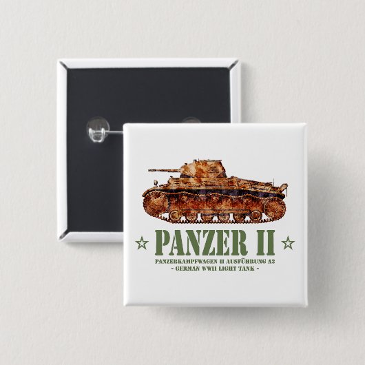 パンザーII A2世界大戦2ドイツ軽戦車WWII 缶バッジ (正面&裏面)