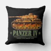 パンザーIV D世界大戦ドイツ中戦車WWII クッション (正面)