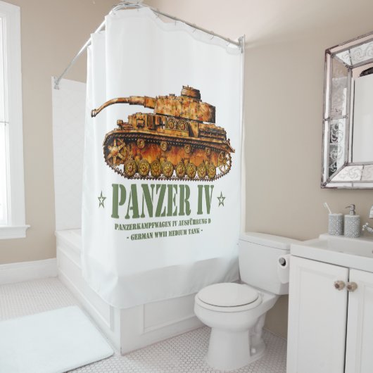 パンザーIV D世界大戦ドイツ中戦車WWII シャワーカーテン (インサイチュ)