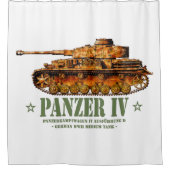 パンザーIV D世界大戦ドイツ中戦車WWII シャワーカーテン (正面)