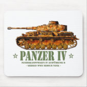パンザーIV D世界大戦ドイツ中戦車WWII マウスパッド (正面)