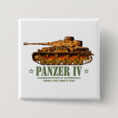 パンザーIV D世界大戦ドイツ中戦車WWII 缶バッジ (正面)