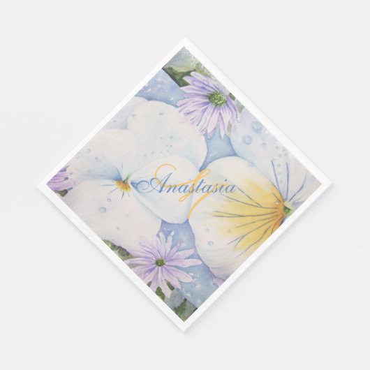 パンシパティオパーティーモノグラム スタンダードランチョンナプキン (角)