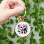 パンシーの完璧さ：防水シルバーキーチェーン キーホルダー (手)