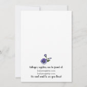 パンシーインパティエンズリースパープルとピンクベビーシャワー 招待状 (裏面)