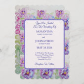 パンシーウォーターカラーフラワーフローラ結婚式招待状 招待状 (正面/裏面)